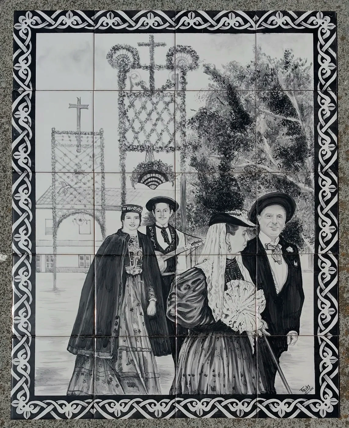 Retrato em azulejo — pessoas
