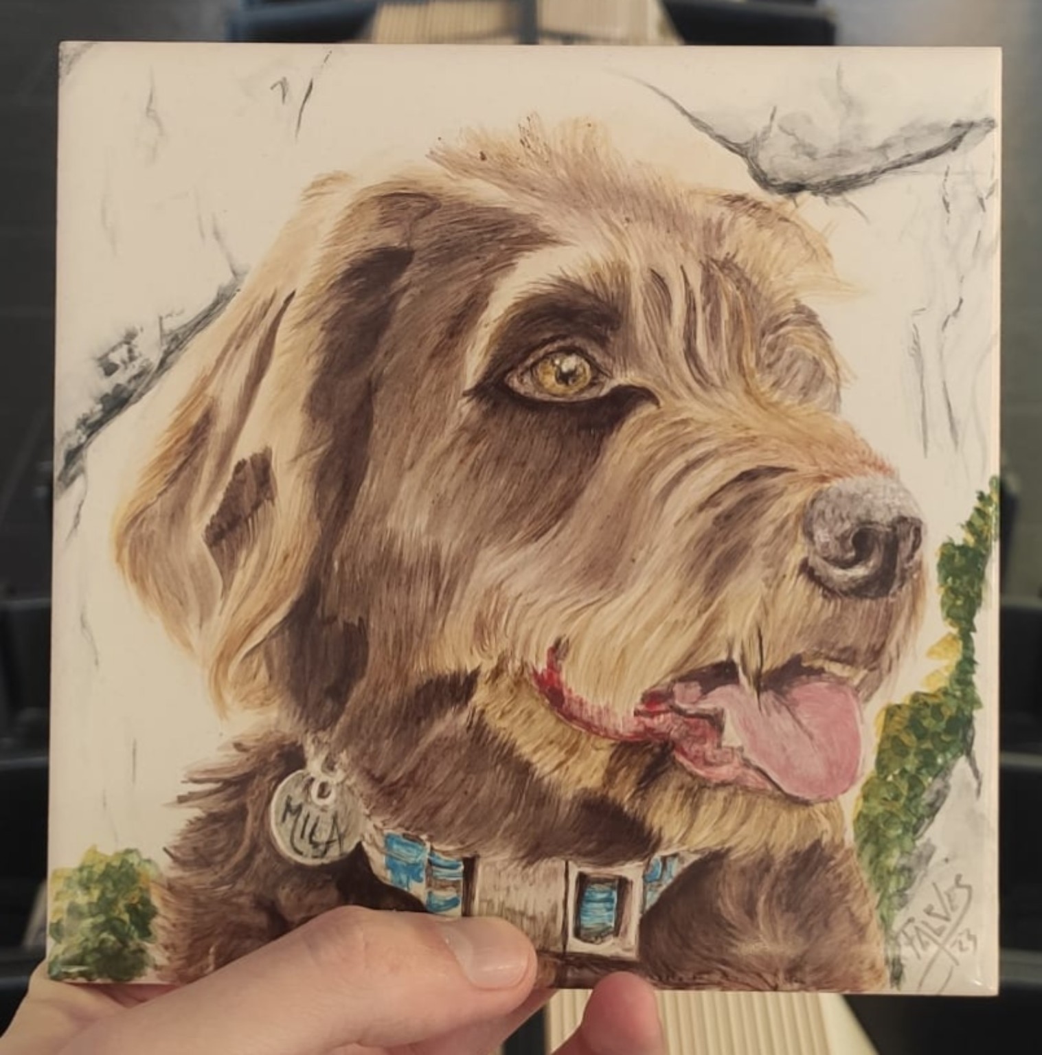 Retrato em azulejo — animais