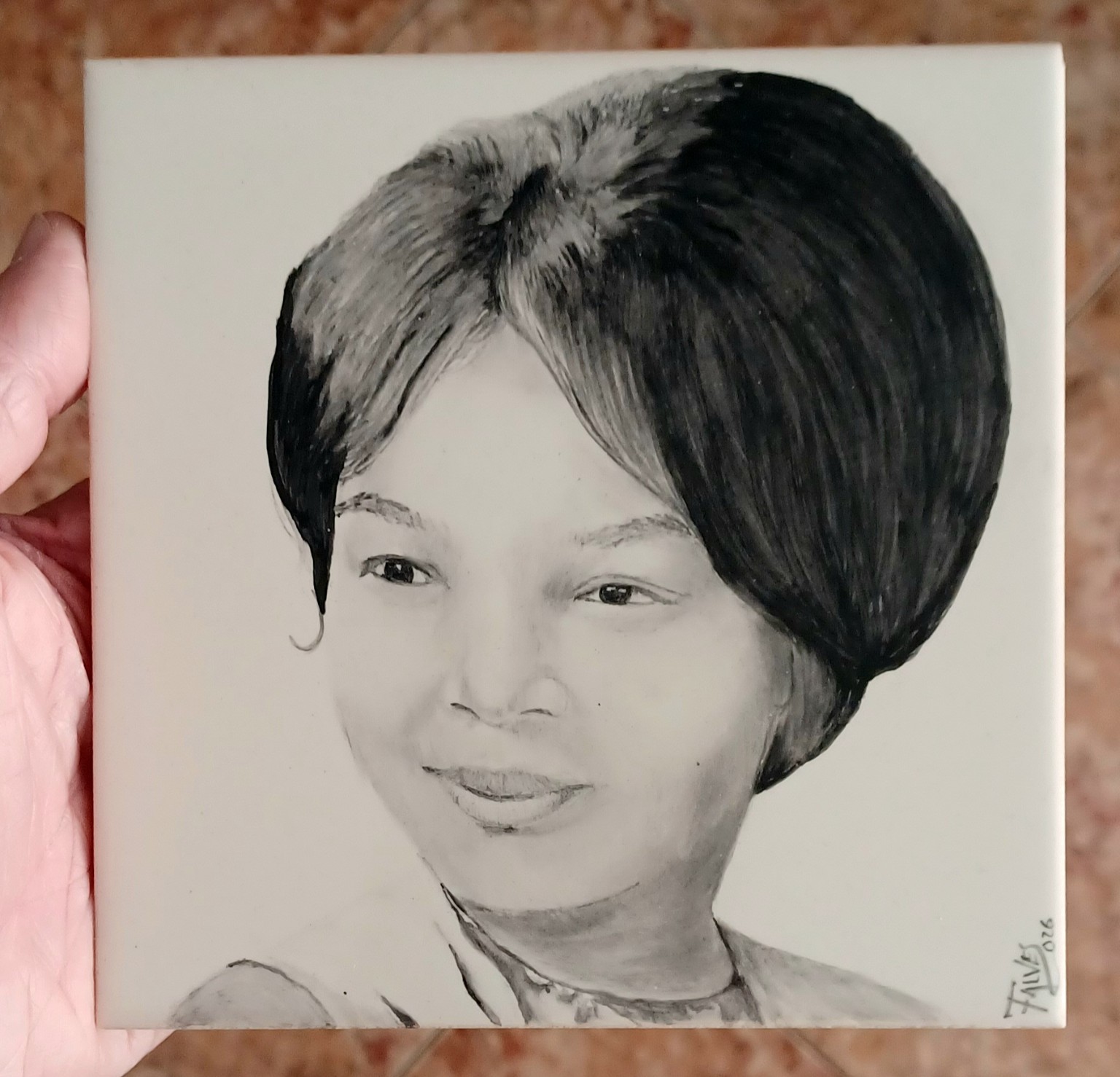 Retrato em azulejo — pessoas