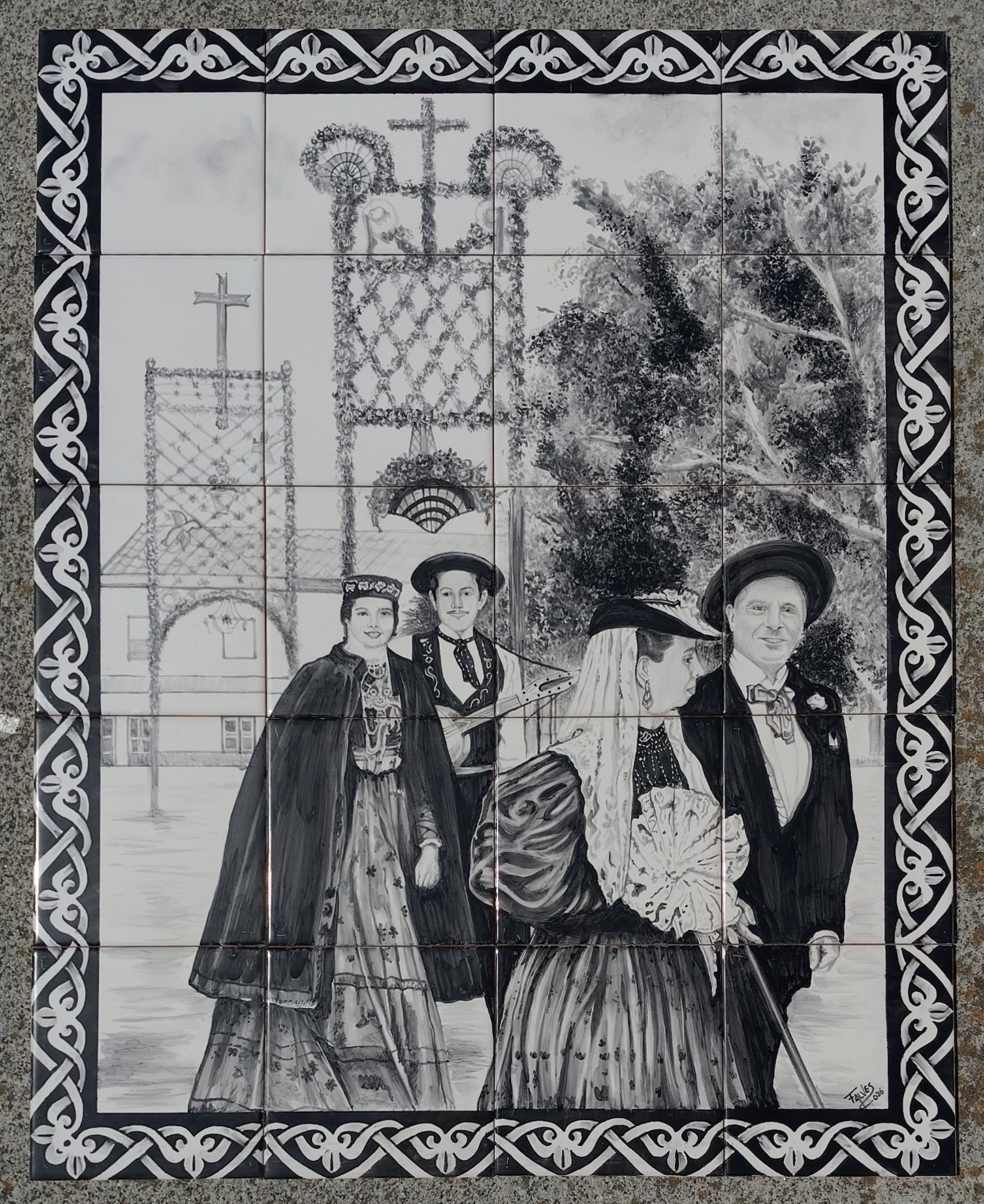 Retrato em azulejo — pessoas