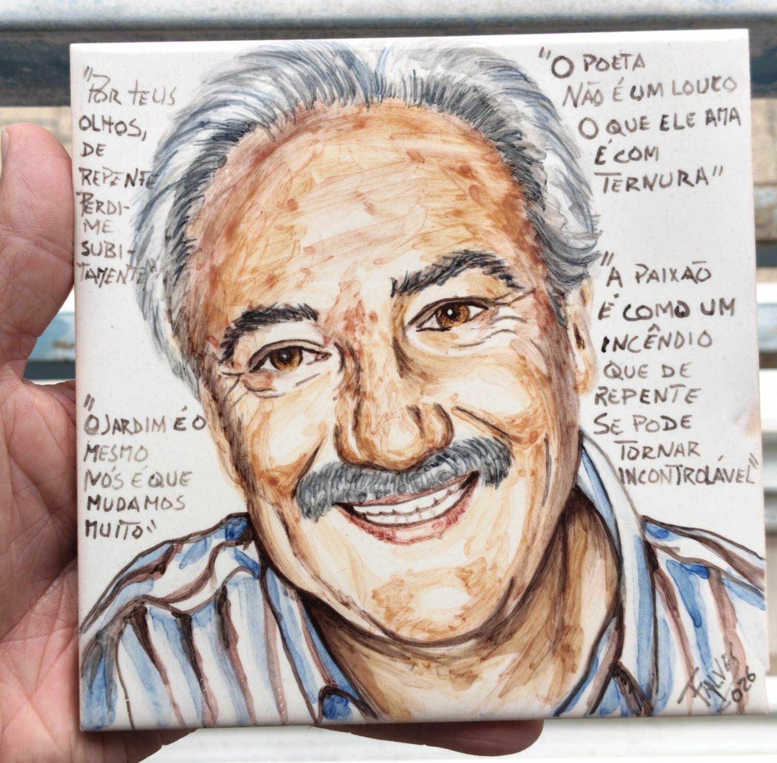 Retrato em azulejo — pessoas