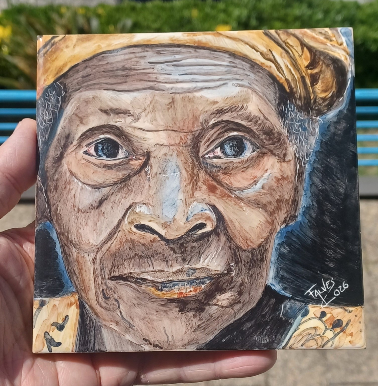 Retrato em azulejo — pessoas