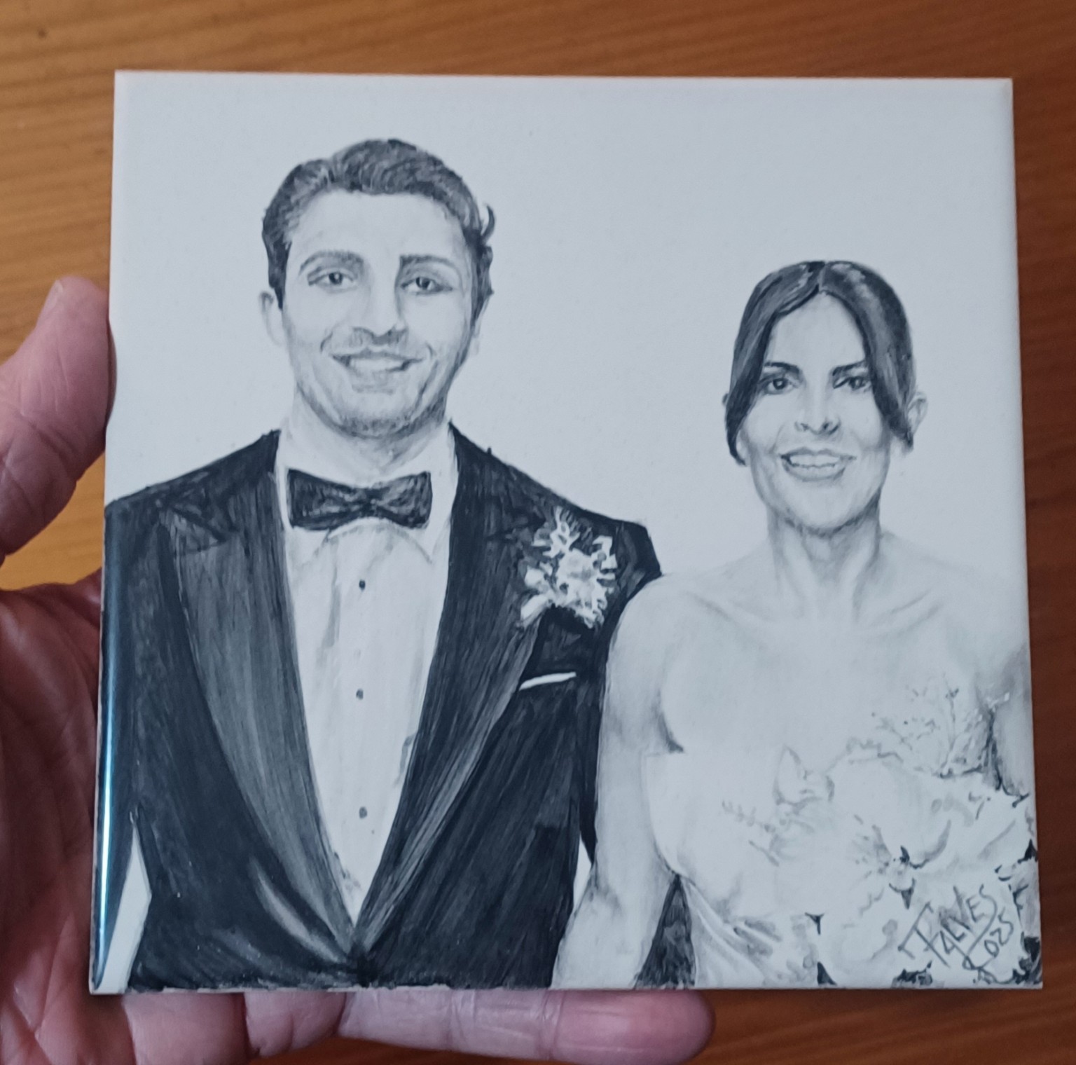 Retrato em azulejo — pessoas