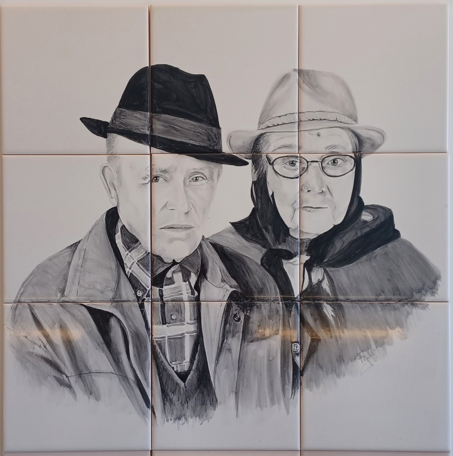 Retrato em azulejo — pessoas
