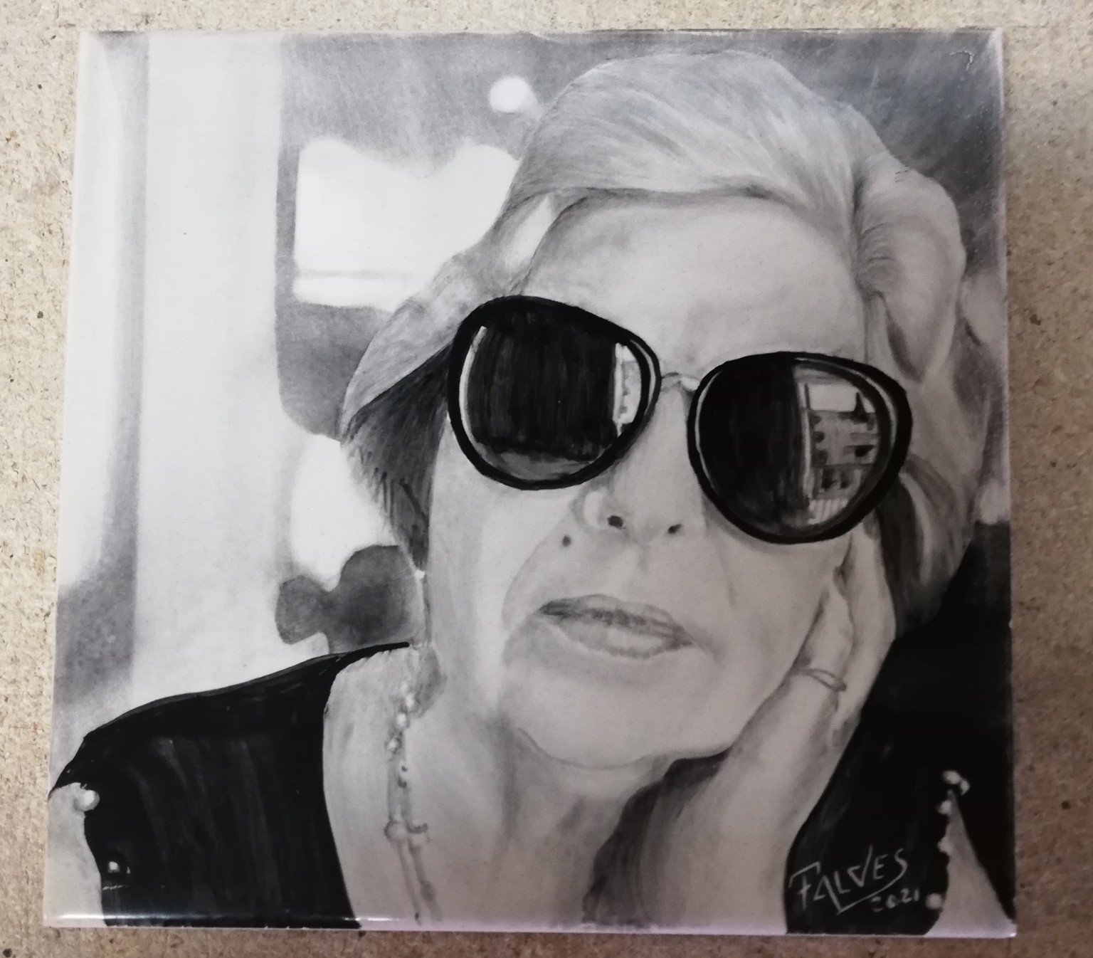 Retrato em azulejo — pessoas